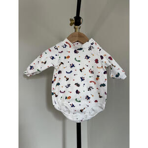 Vintage 90s Carter's Circus Animals Long Sleeve Bodysuit | 100% Cotton